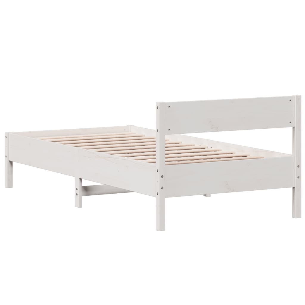 vidaXL Letto senza Materasso Bianco 90x200 cm Legno Massello di Pino