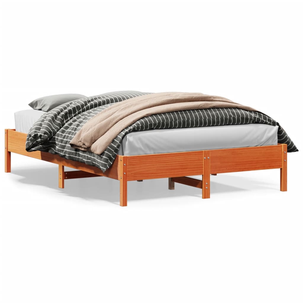 vidaXL Letto senza Materasso Marrone Cera 120x200 cm in Legno di Pino