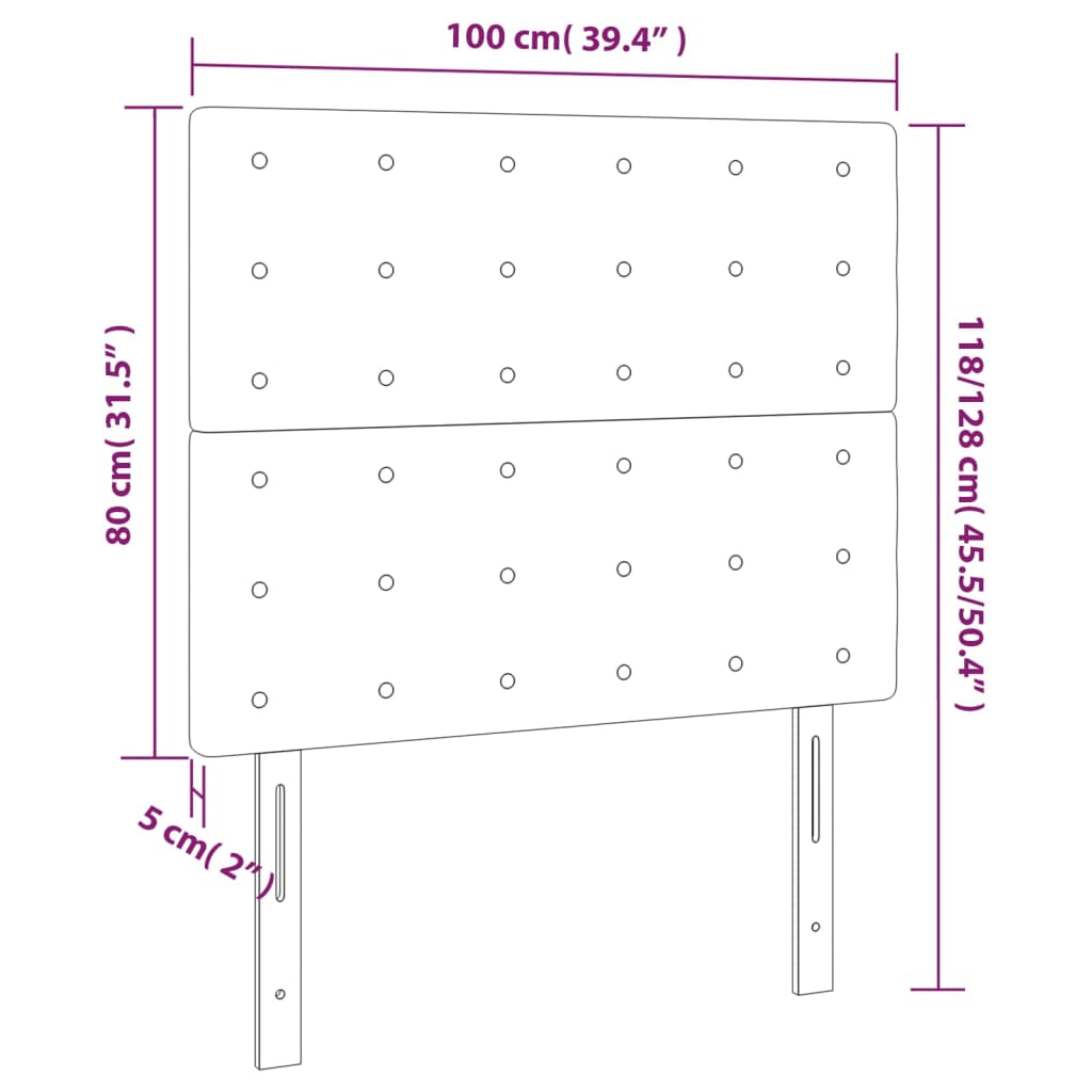 vidaXL Testiera a LED Blu 100x5x118/128 cm in Tessuto