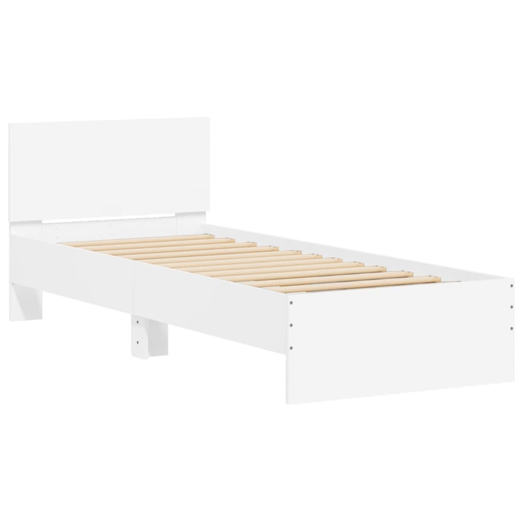 vidaXL Giroletto con Testiera Bianco 90x190 cm in Legno Multistrato