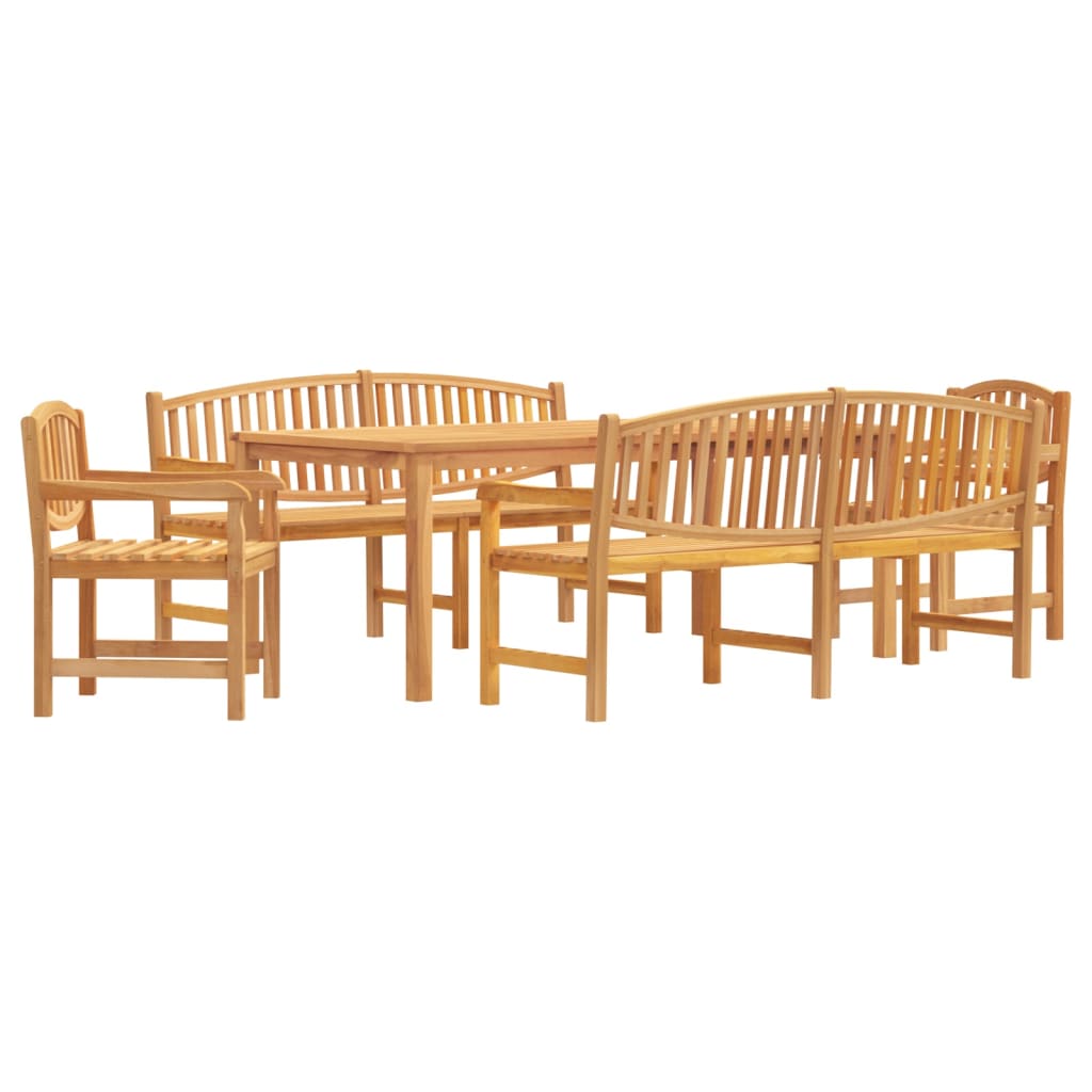 vidaXL Set da Pranzo per Giardino 5 pz in Legno Massello di Teak