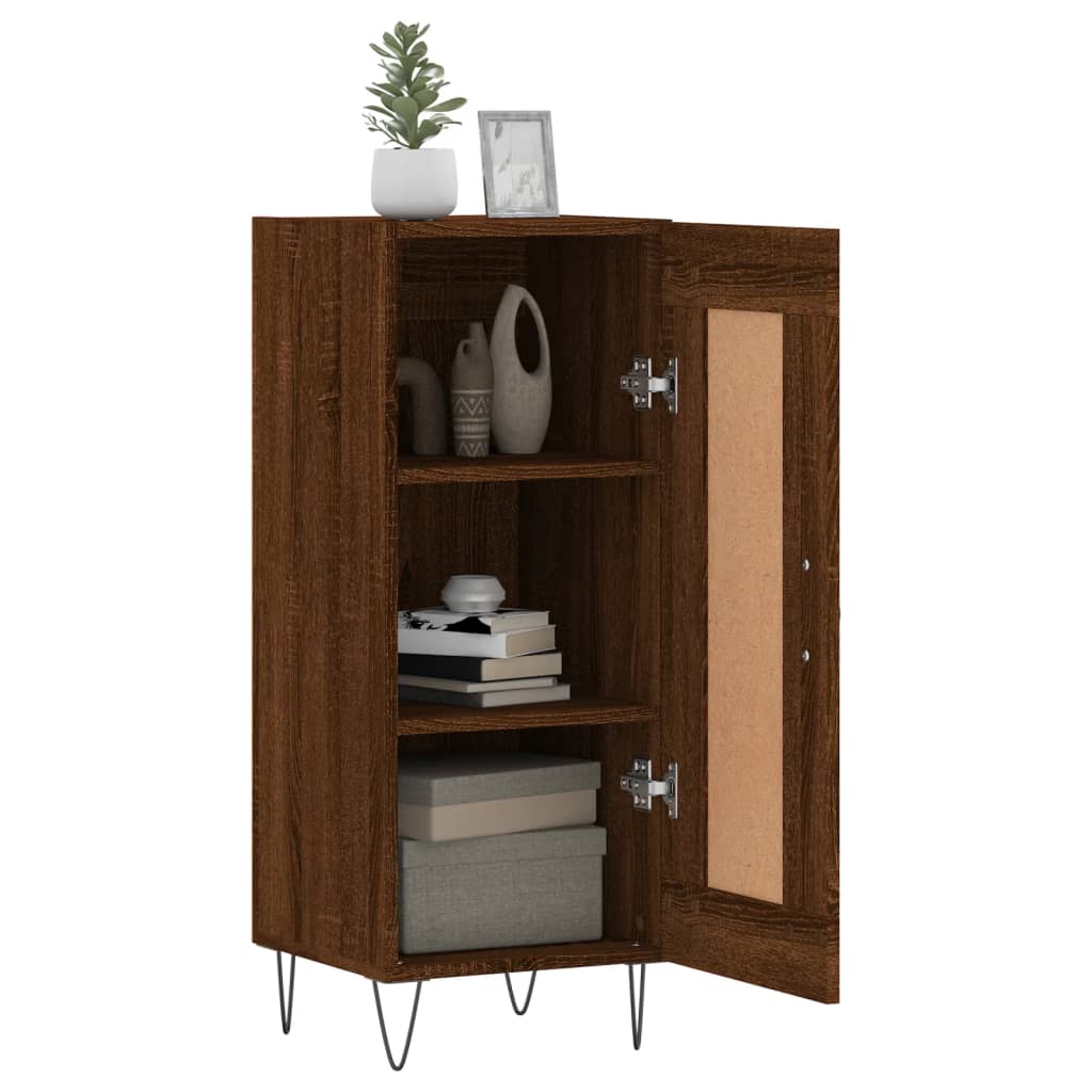 vidaXL Credenza Rovere Marrone 34,5x34x90 cm in Legno Multistrato