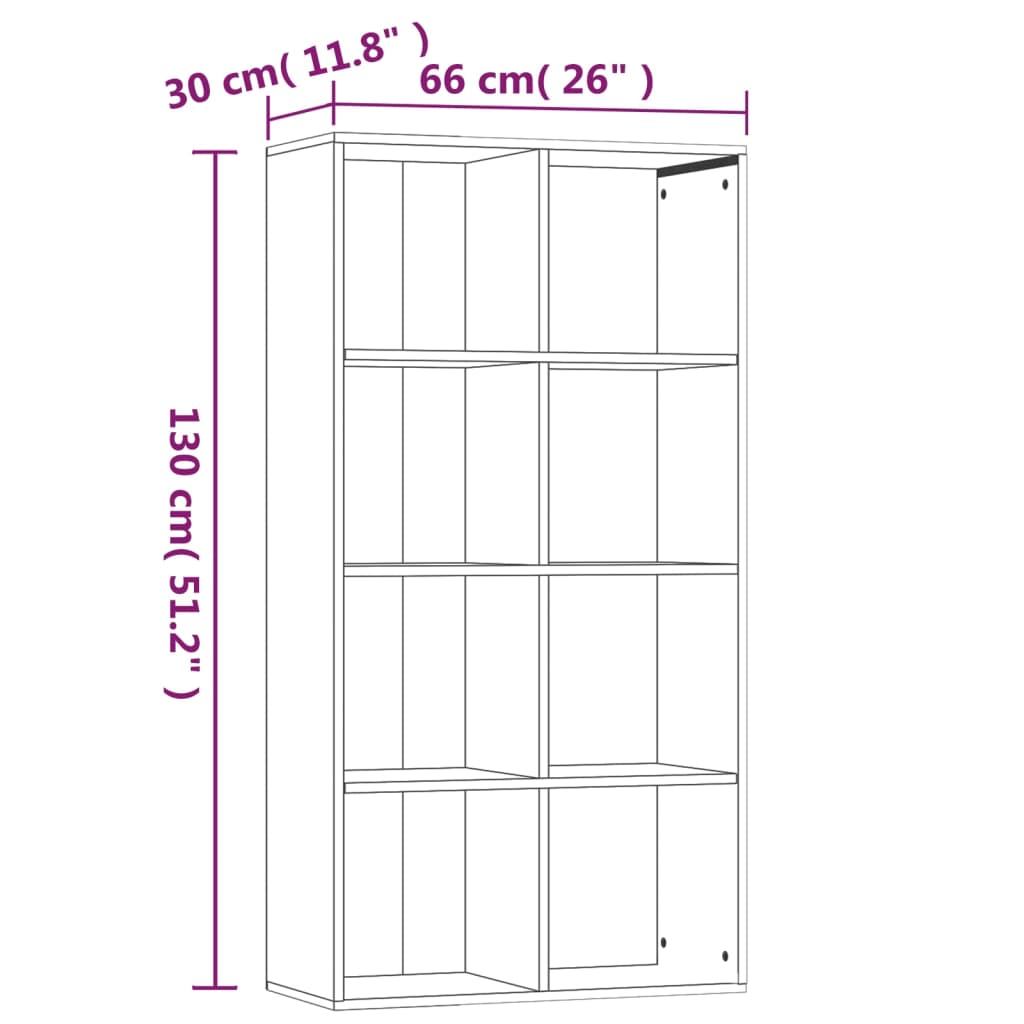 vidaXL Libreria/Credenza Rovere Fumo 66x30x130 cm in Legno Multistrato