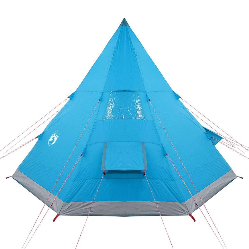 vidaXL Tenda da Campeggio Tipi per 4 Persone Blu Impermeabile