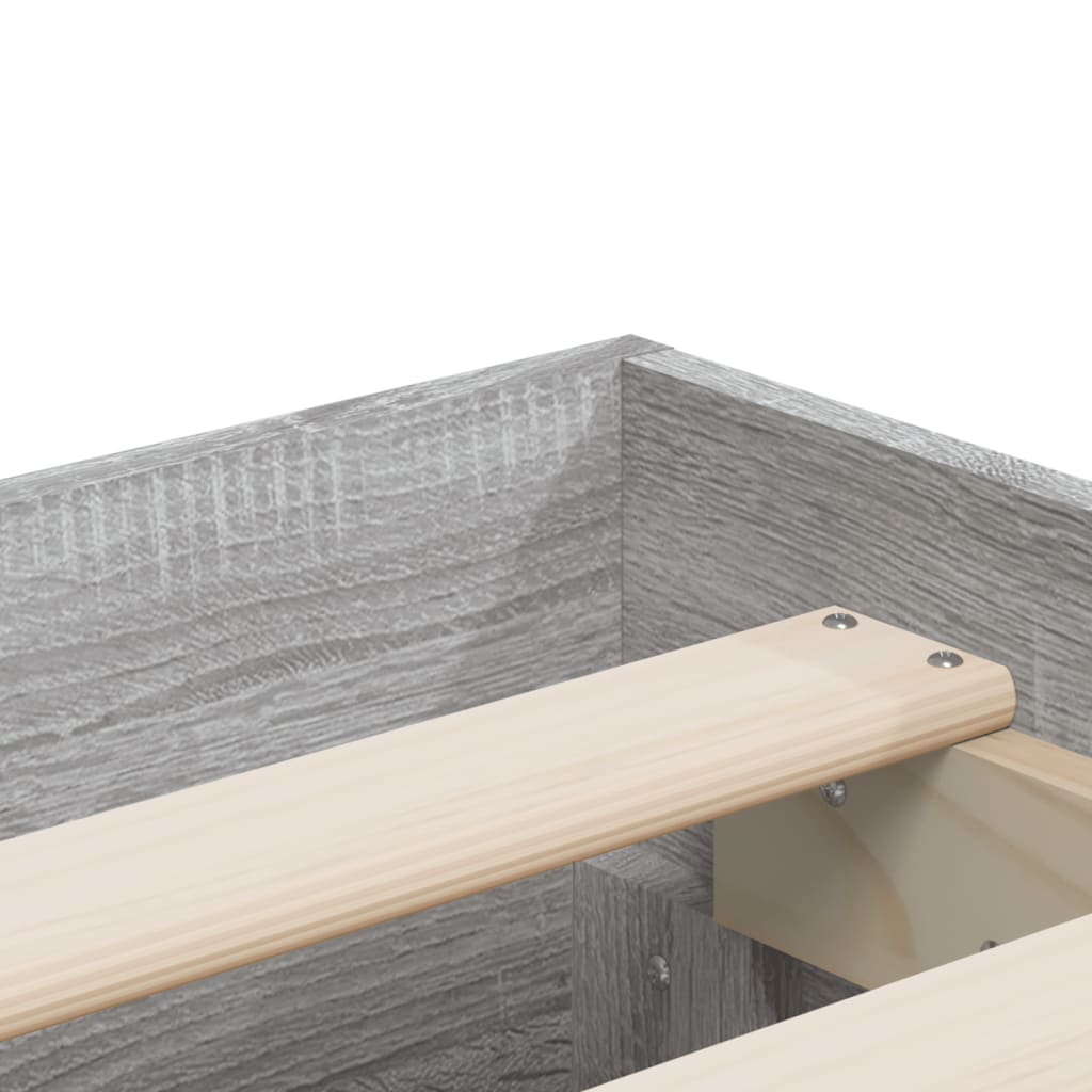 vidaXL Giroletto Cassetti Grigio Sonoma 140x190 cm Legno Multistrato