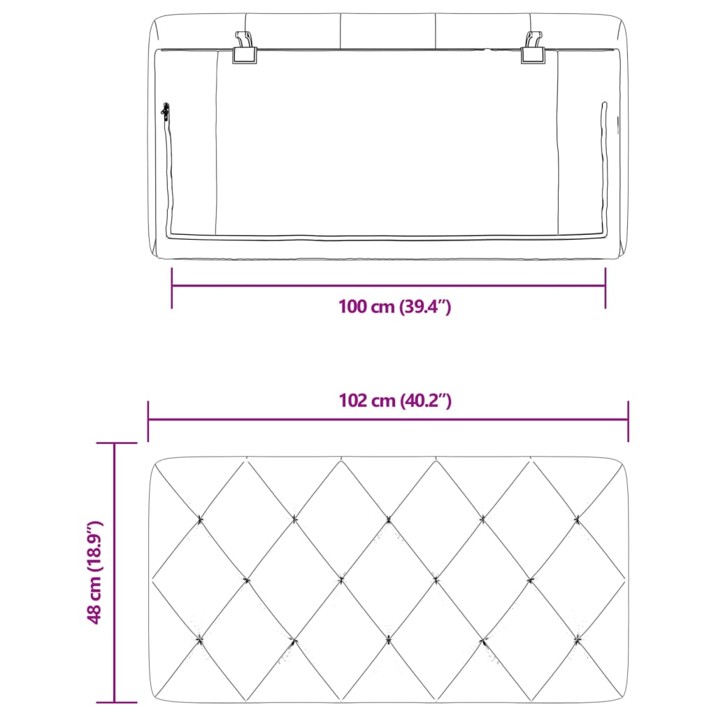 vidaXL Cuscino Testiera Grigio Chiaro 100 cm in Velluto