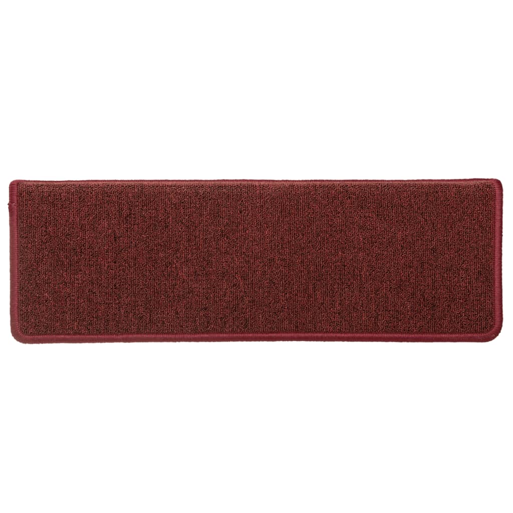 vidaXL Tappetini per Scale 15 pz 65x21x4 cm Rosso Opaco