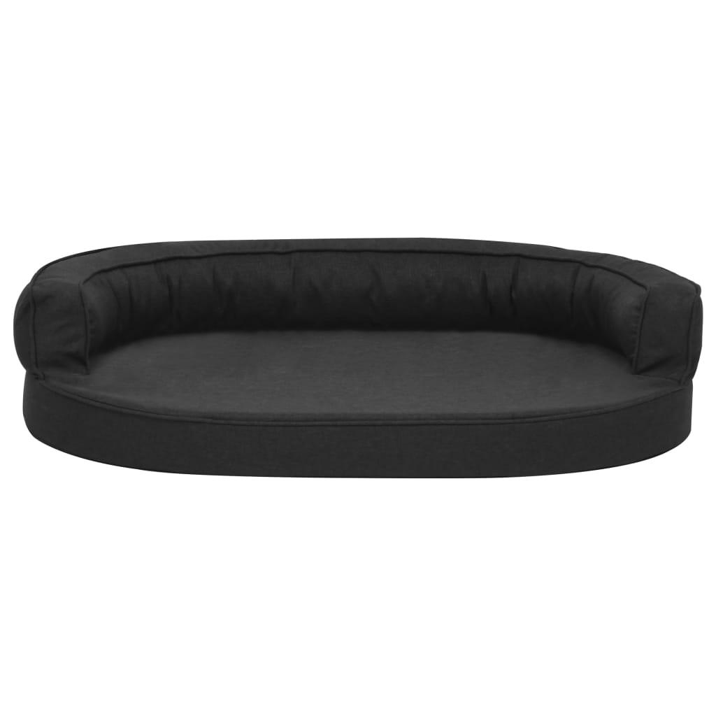 vidaXL Materasso Ergonomico per Cani 75x53 cm Effetto Lino Nero