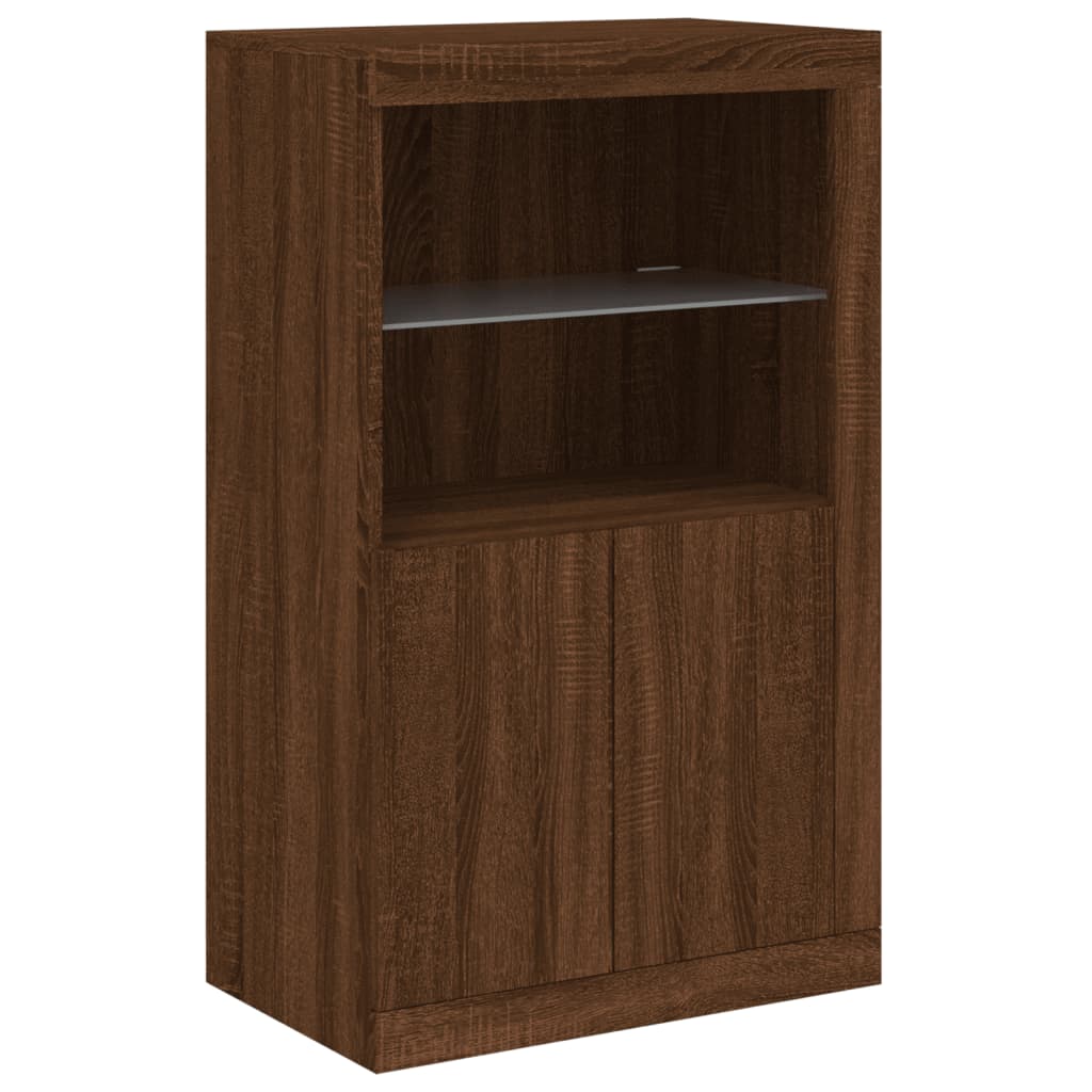 vidaXL Credenza con Luci LED Rovere Marrone 283x37x100 cm