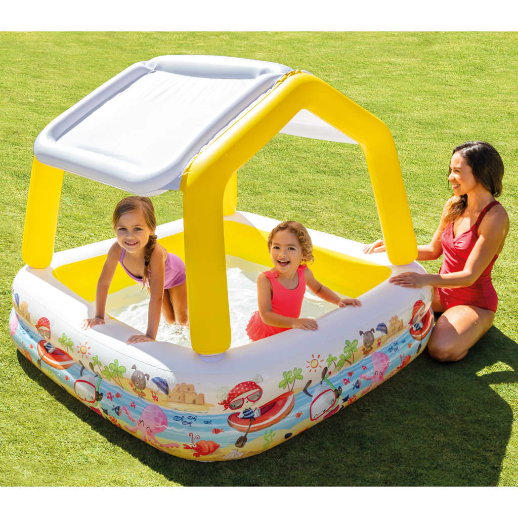 Intex Piscina Gonfiabile con Parasole 157x157x122 cm