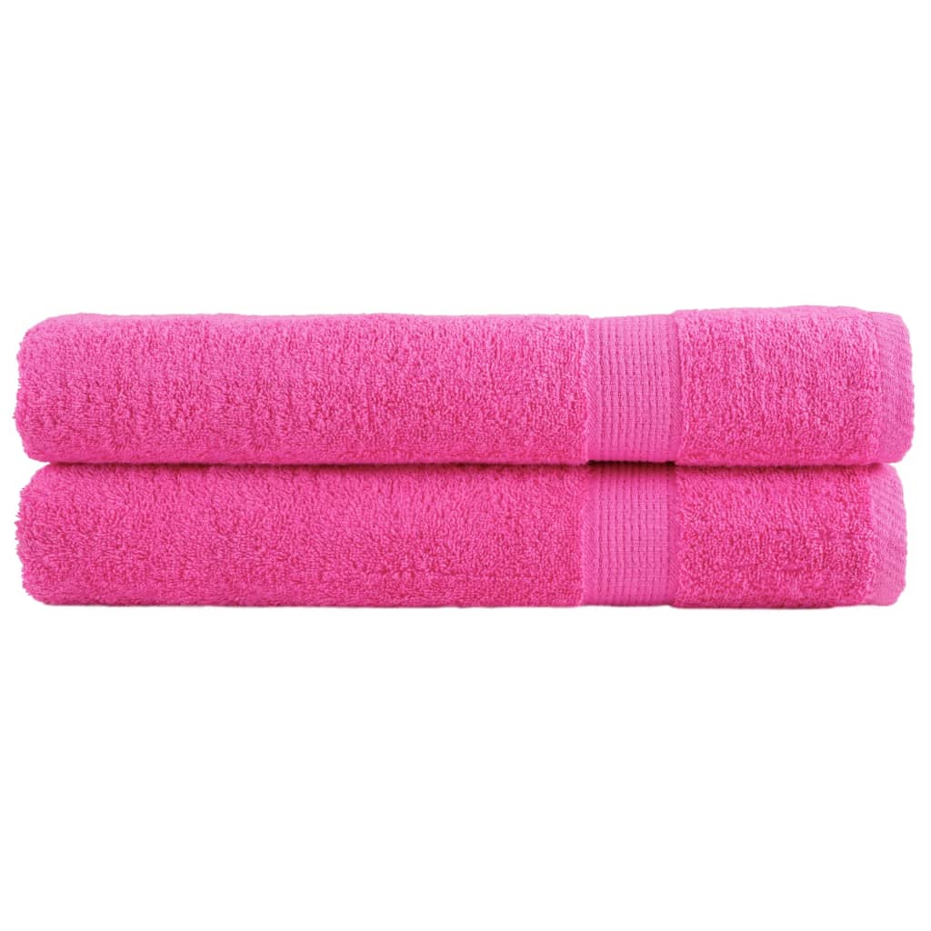 vidaXL Asciugamani Premium SOLUND 2 pz Rosa 100x200 cm 600 g/m²