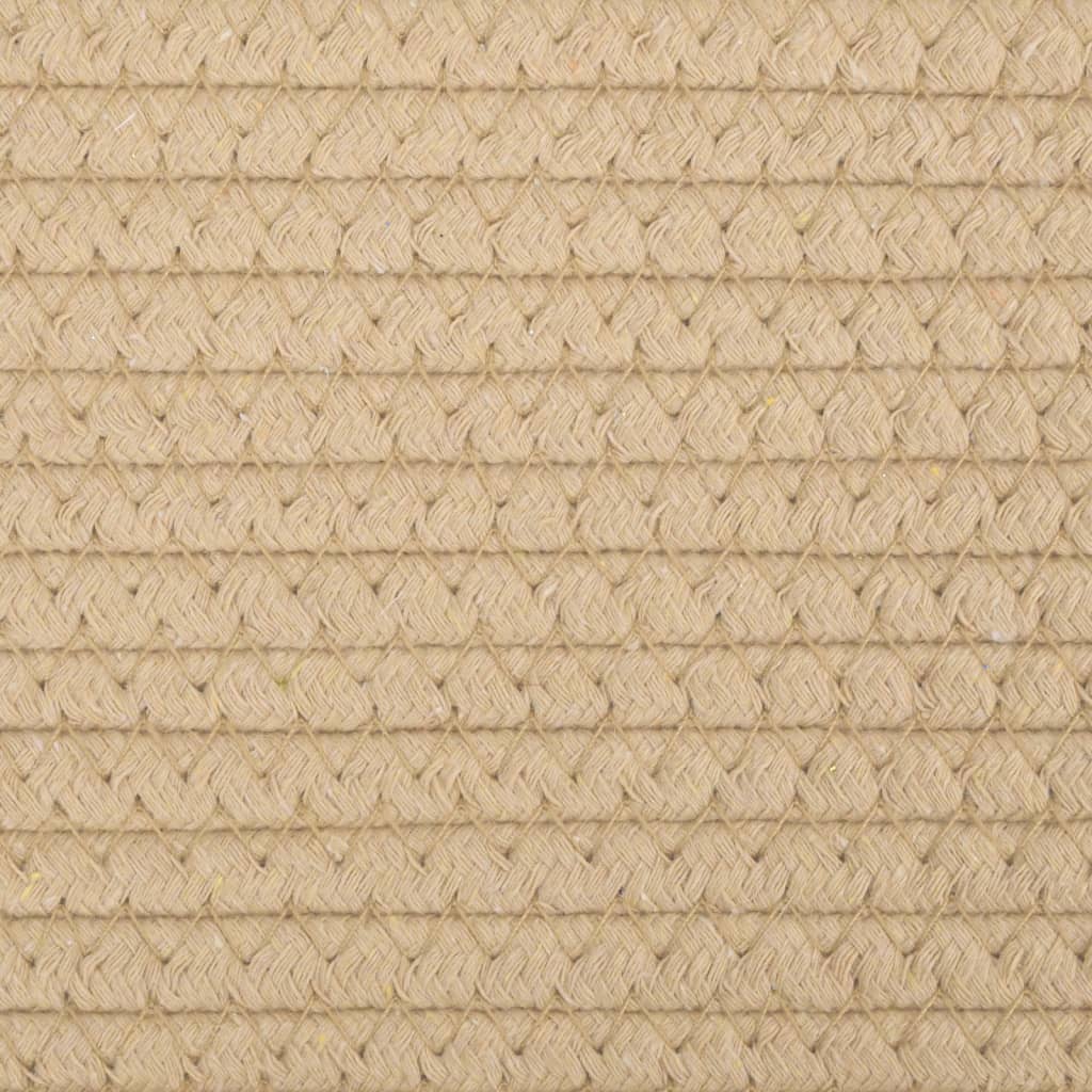 Cestino Portaoggetti Beige e Bianco Ø38x46 cm in Cotone