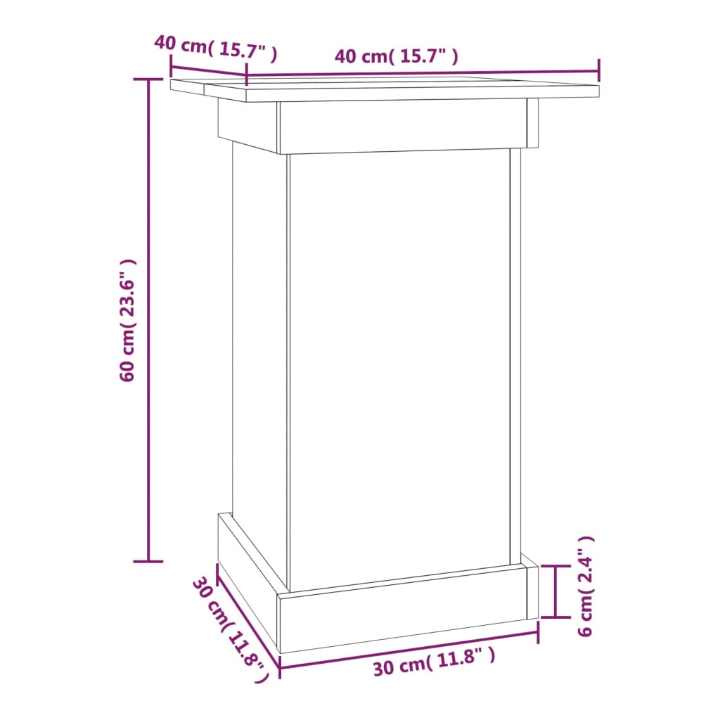 vidaXL Portafiori Marrone Ambra 40x40x60 cm in Legno Massello di Pino