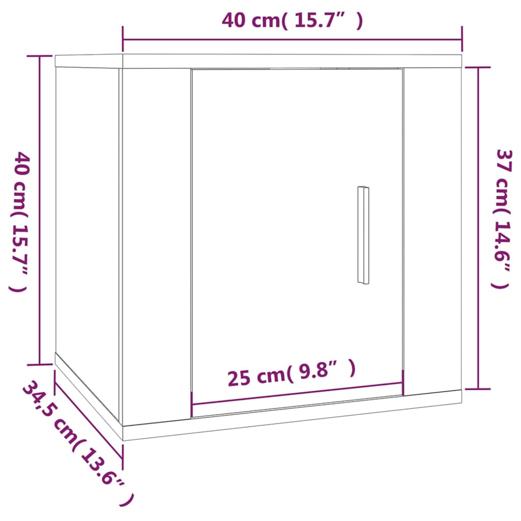 vidaXL Set di Mobili Porta TV 4 pz Rovere Fumo in Legno Multistrato