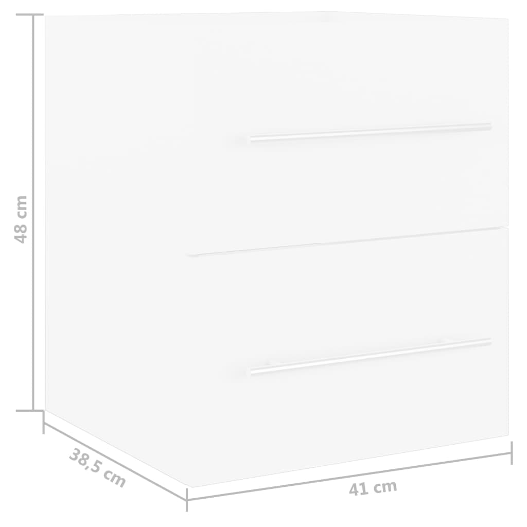 vidaXL Mobile Lavabo Bianco 41x38,5x48 cm in Legno Multistrato