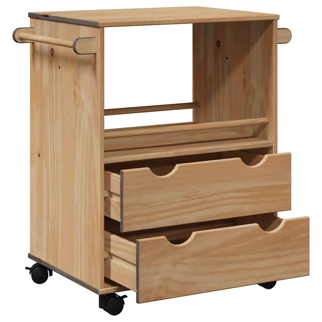 vidaXL Carrello da Cucina OTTA 59x45x80 cm in Legno Massello di Pino