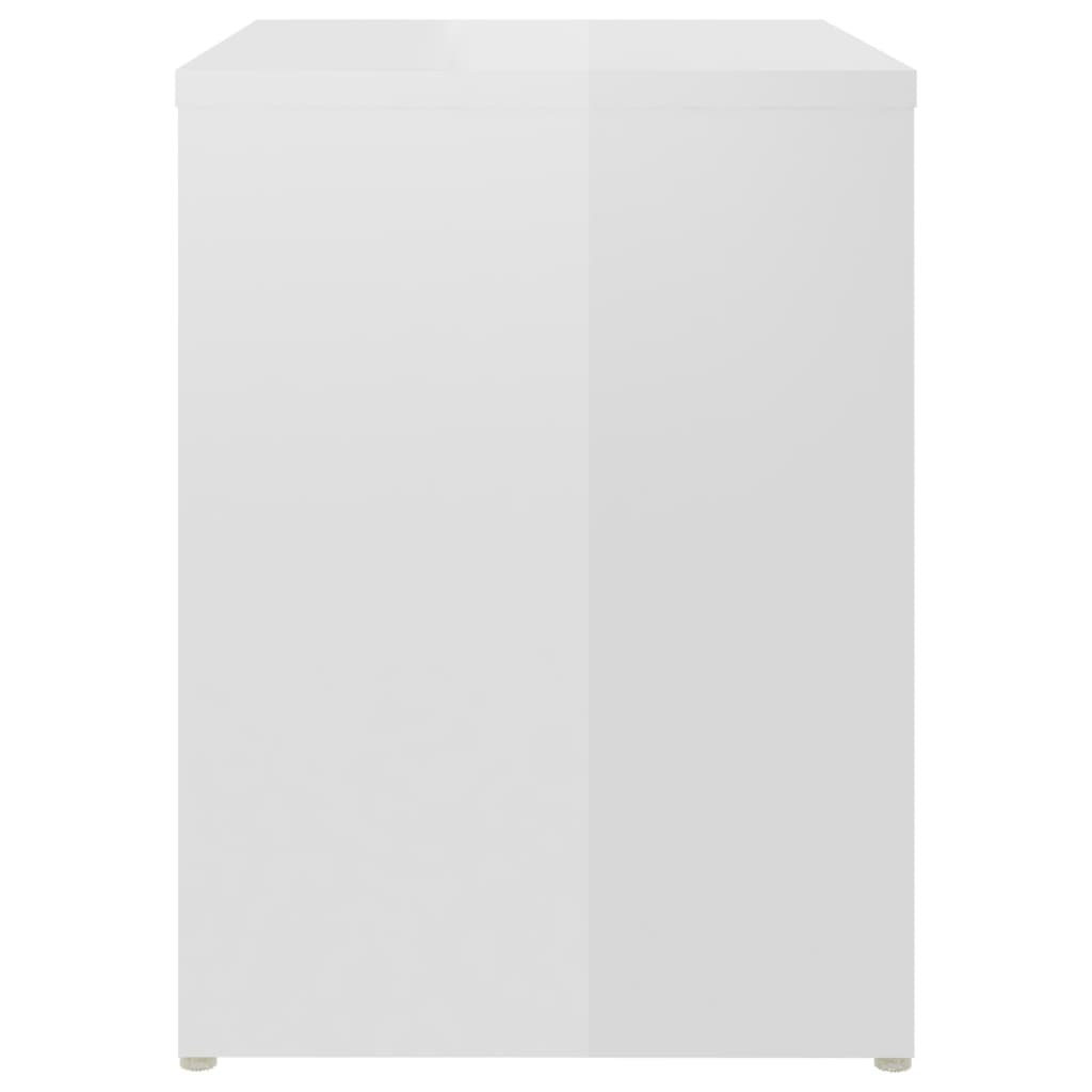 vidaXL Comodino Bianco Lucido 40x30x40 cm in Legno Multistrato