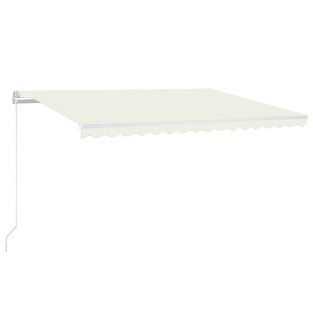 vidaXL Tenda da Sole Retrattile Manuale LED 450x350 cm Crema