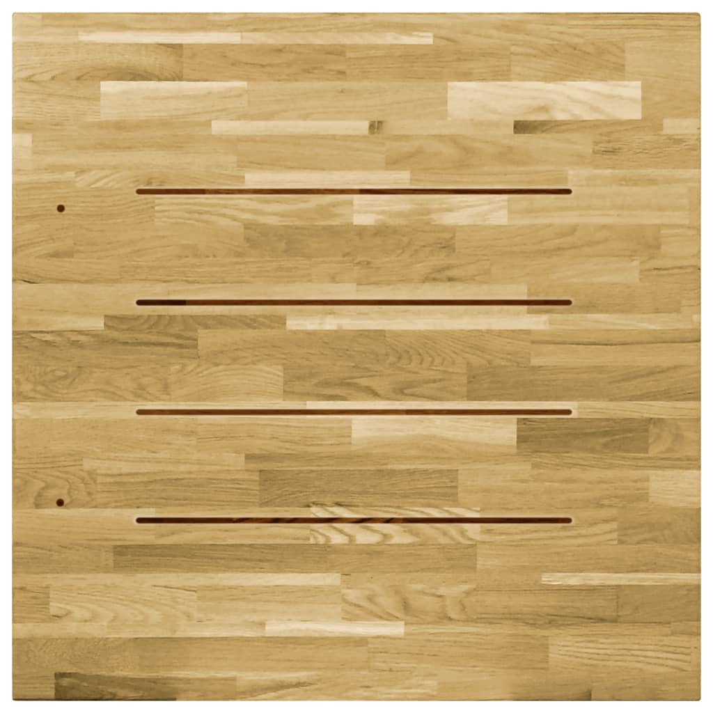 vidaXL Piano del Tavolo Legno Massello di Rovere Quadrato 23mm 80x80cm