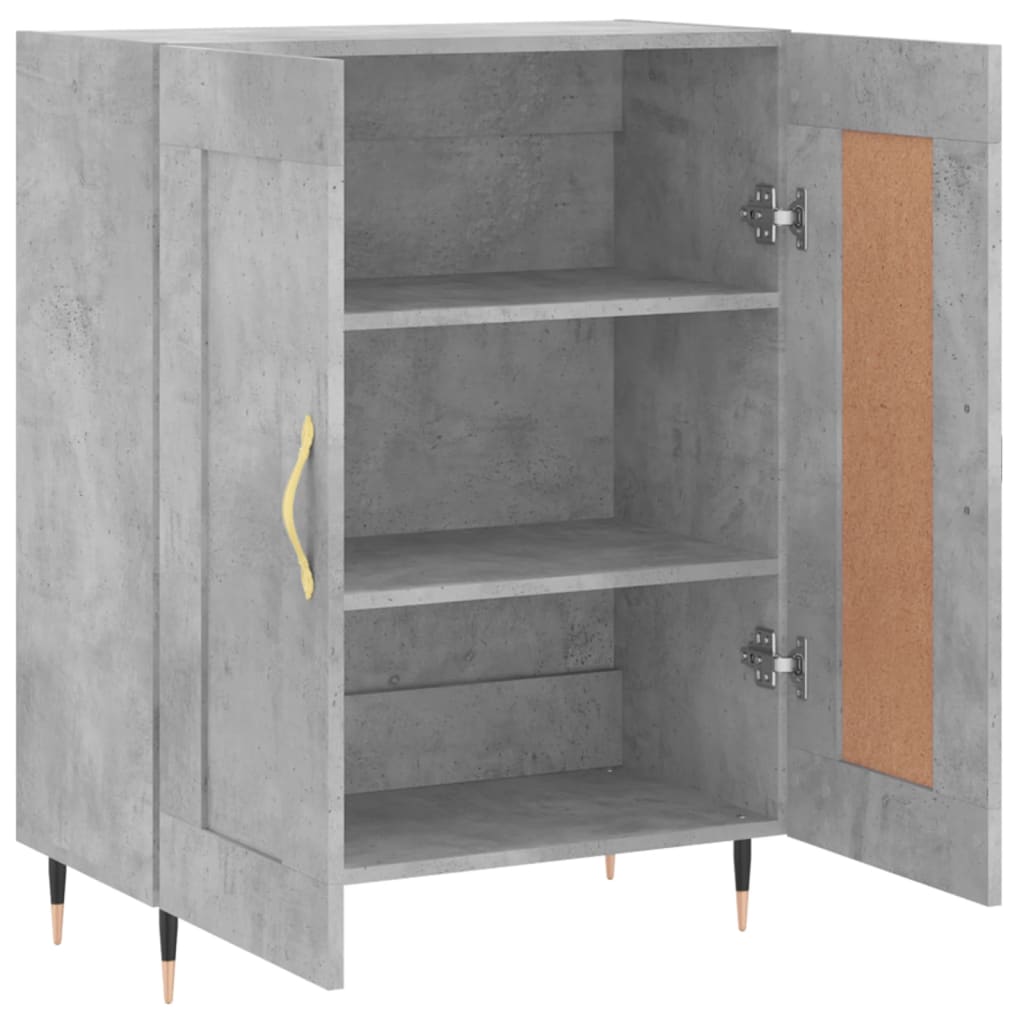 vidaXL Credenza Grigio Cemento 69,5x34x90 cm in Legno Multistrato