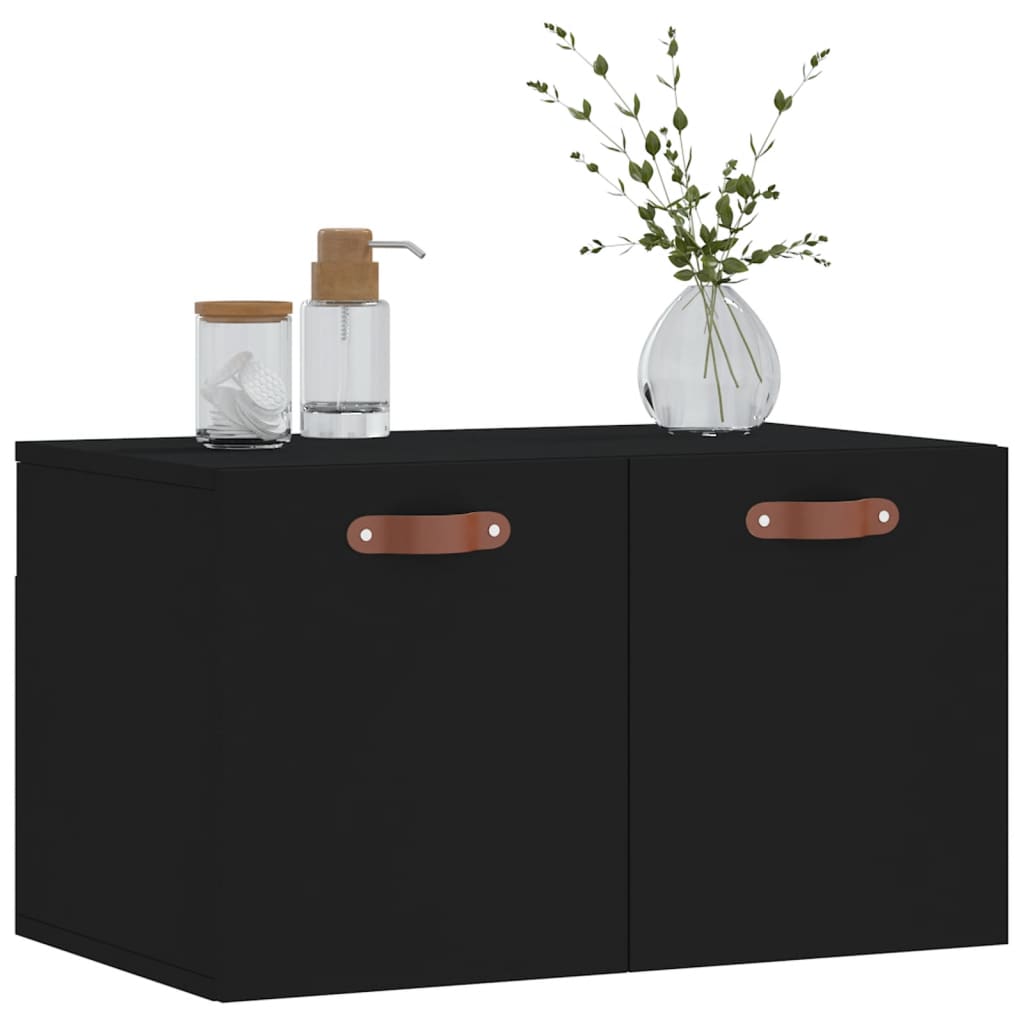 vidaXL Mobile a Parete Nero 60x36,5x35 cm in Legno Multistrato