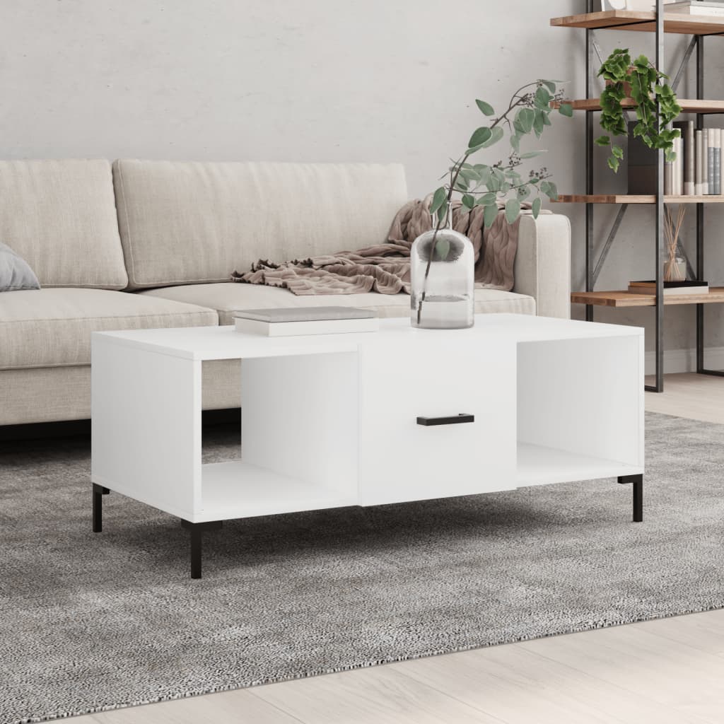 vidaXL Tavolino da Salotto Bianco 102x50x40 cm in Legno Multistrato