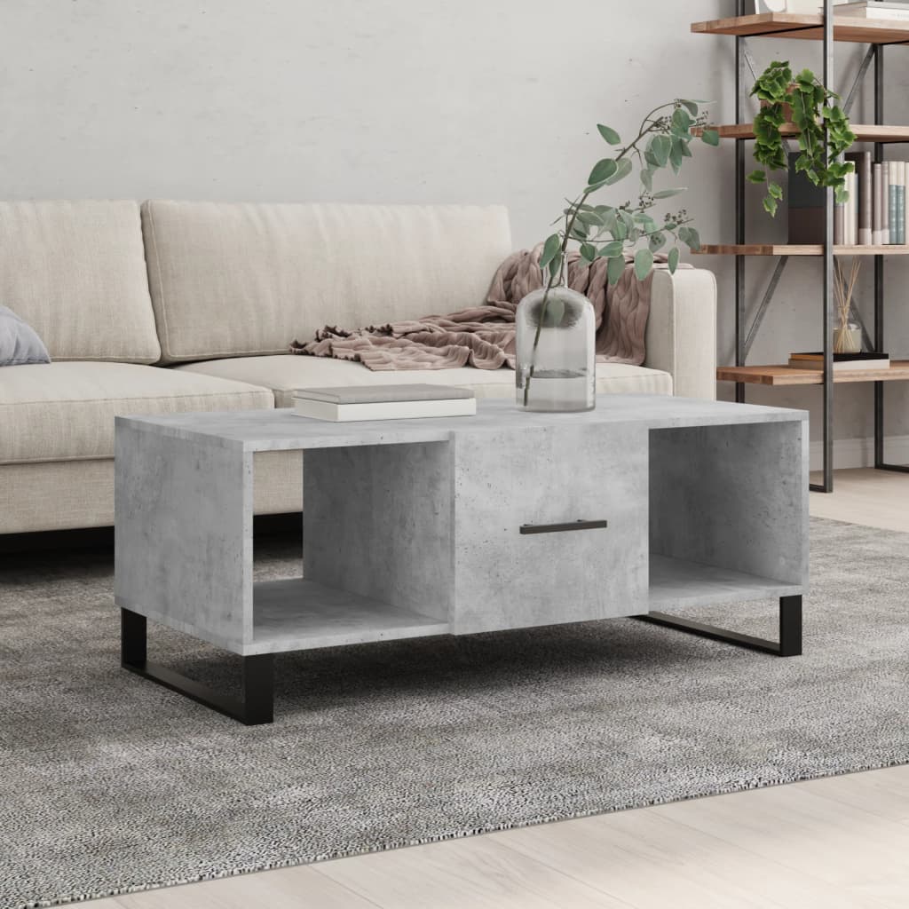 vidaXL Tavolino Salotto Grigio Cemento 102x50x40 cm Legno Multistrato