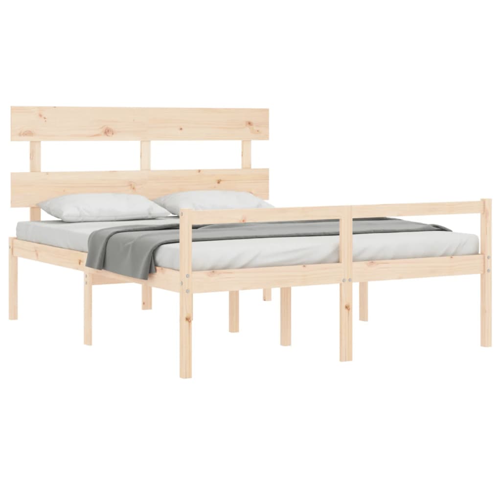 vidaXL Letto per Anziani con Testiera 160x200 cm in Legno Massello