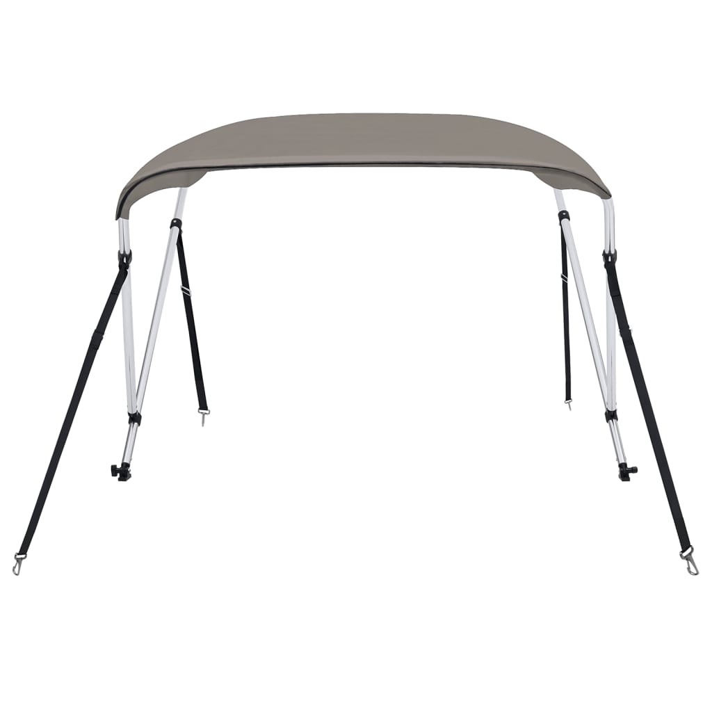 vidaXL Bimini di Prua con Tendalino 2 Archi Grigio 180x130x110 cm