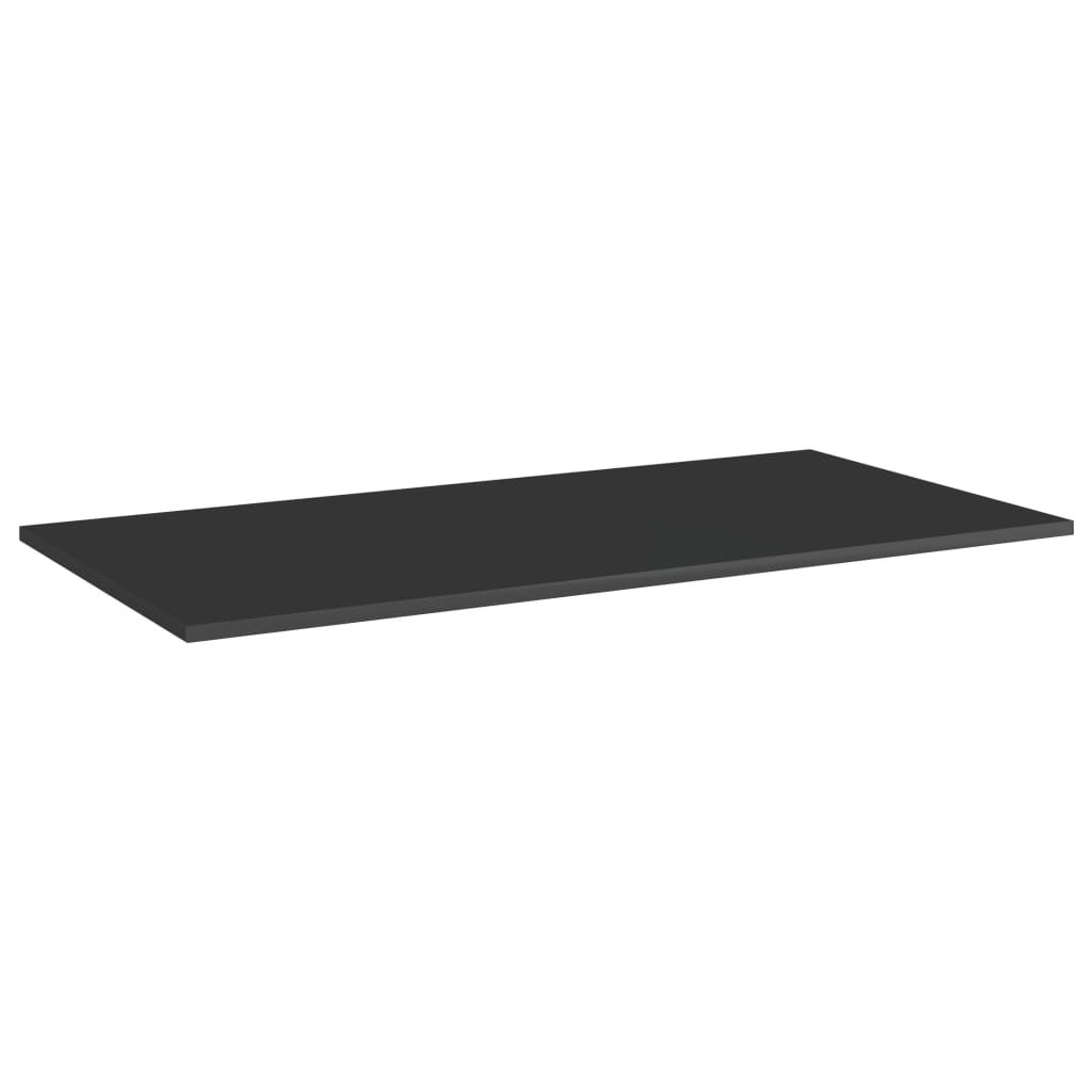 vidaXL Ripiani per Libreria 4pz Nero Lucido 80x20x1,5cm Multistrato