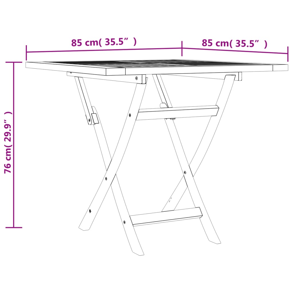 vidaXL Set da Pranzo per Giardino 5 pz in Legno Massello di Teak