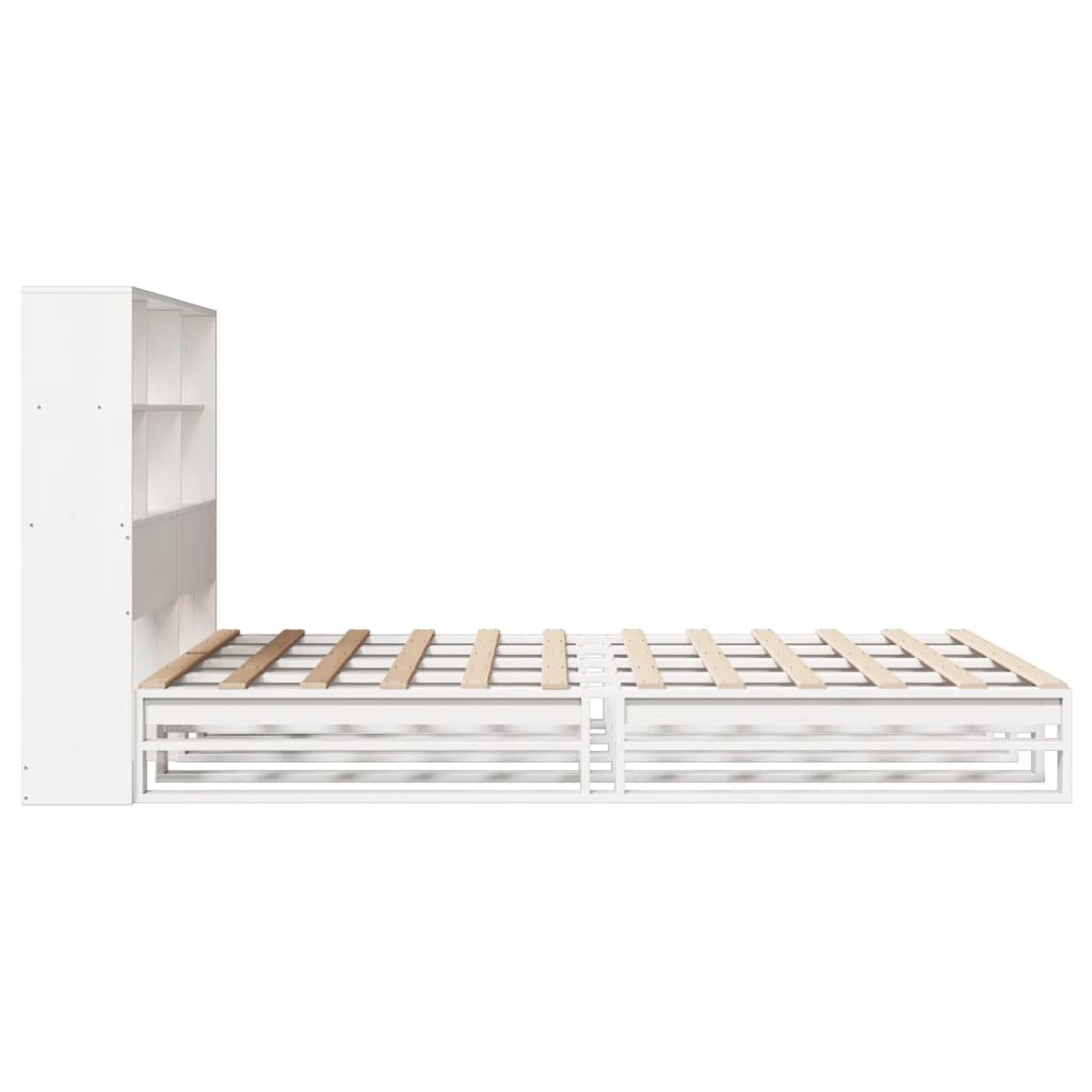 vidaXL Letto Libreria senza Materasso Bianco 120x190 cm Legno Massello