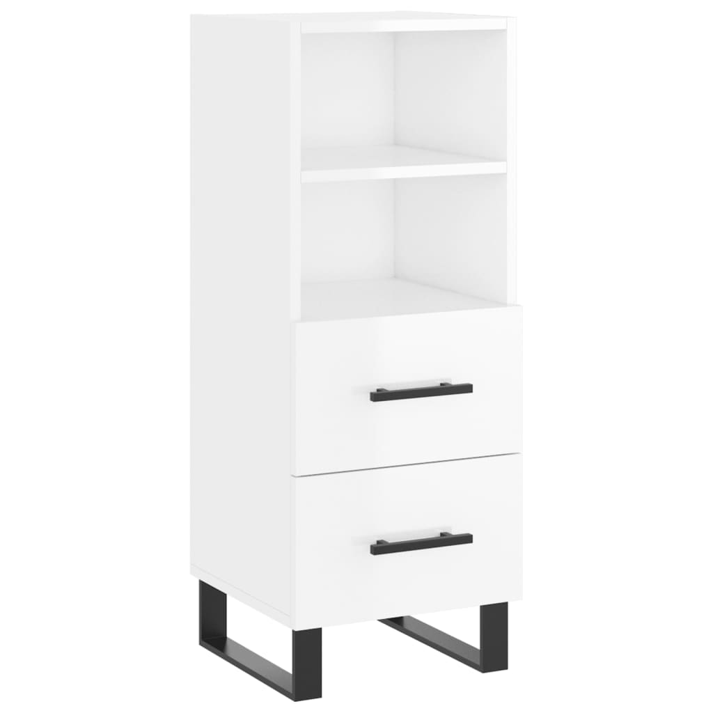 vidaXL Credenza 34,5x34x180 cm in Legno Multistrato Bianco Lucido