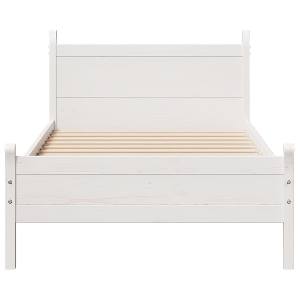 vidaXL Letto senza Materasso Bianco 90x200 cm Legno Massello di Pino