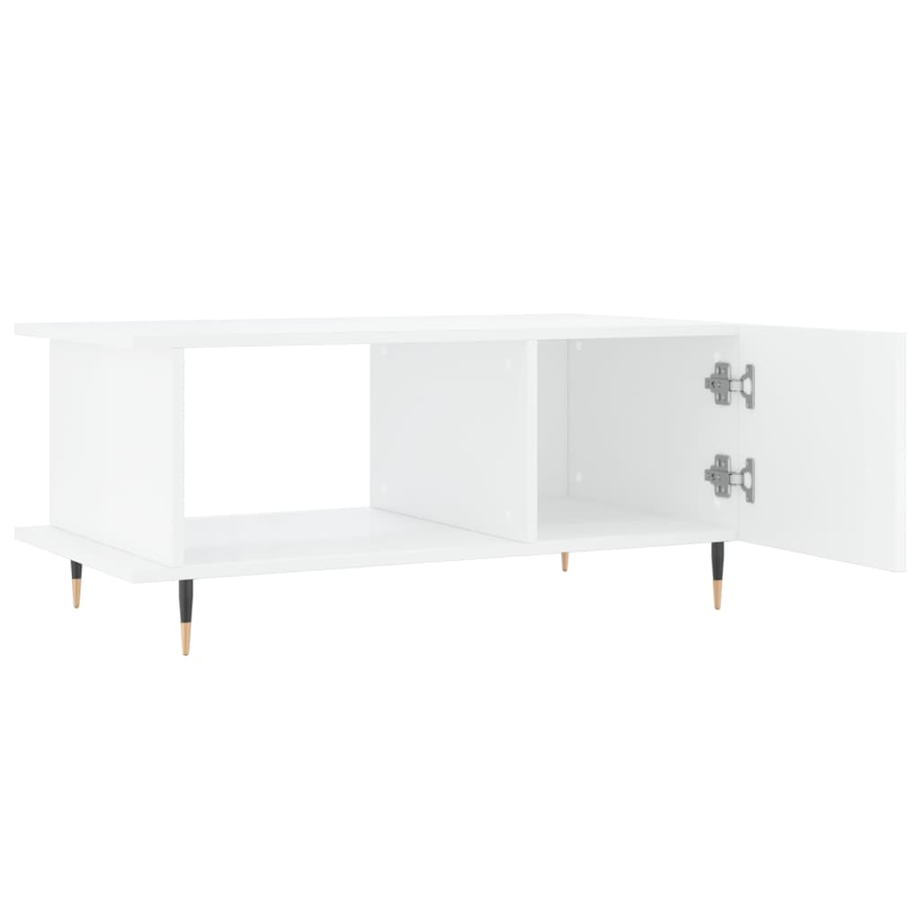 vidaXL Tavolino da Salotto Bianco Lucido 90x50x40 cm Legno Multistrato