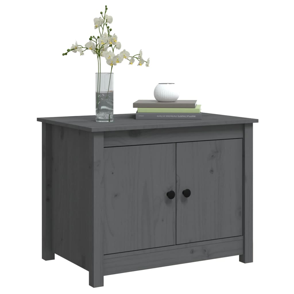 vidaXL Tavolino da Salotto Grigio 71x49x55cm in Legno Massello di Pino