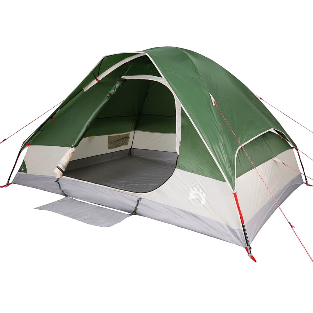 vidaXL Tenda da Campeggio a Cupola per 4 Persone Verde Impermeabile