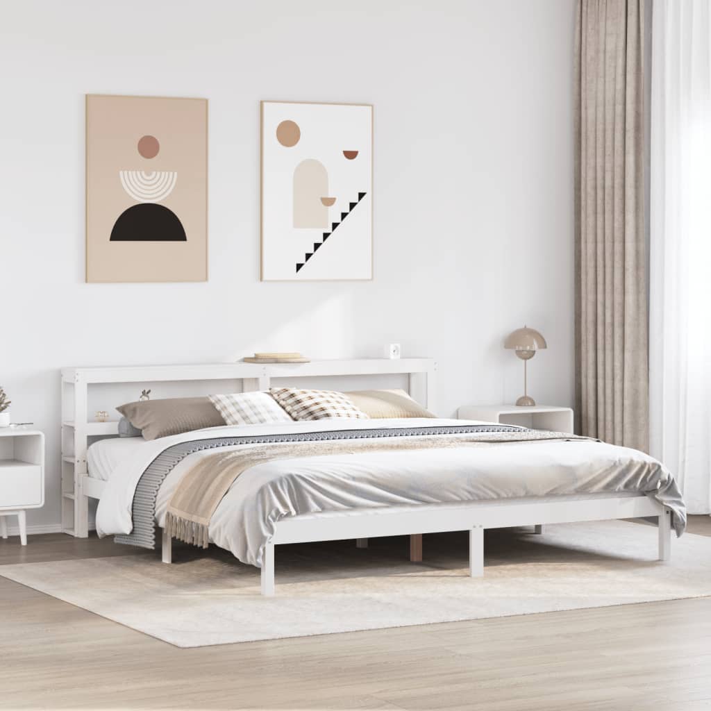 vidaXL Letto senza Materasso Bianco 180x200 cm Legno Massello di Pino