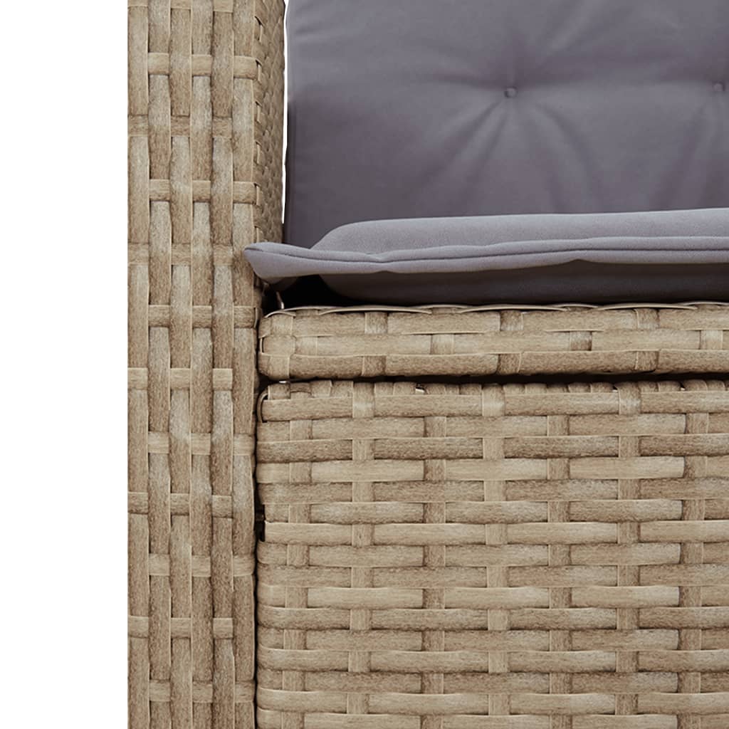 vidaXL Set Pranzo da Giardino 9 pz con Cuscini Beige Misto Polyrattan