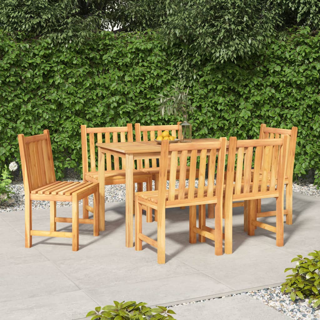 vidaXL Set da Pranzo da Giardino 7 pz in Legno Massello di Teak