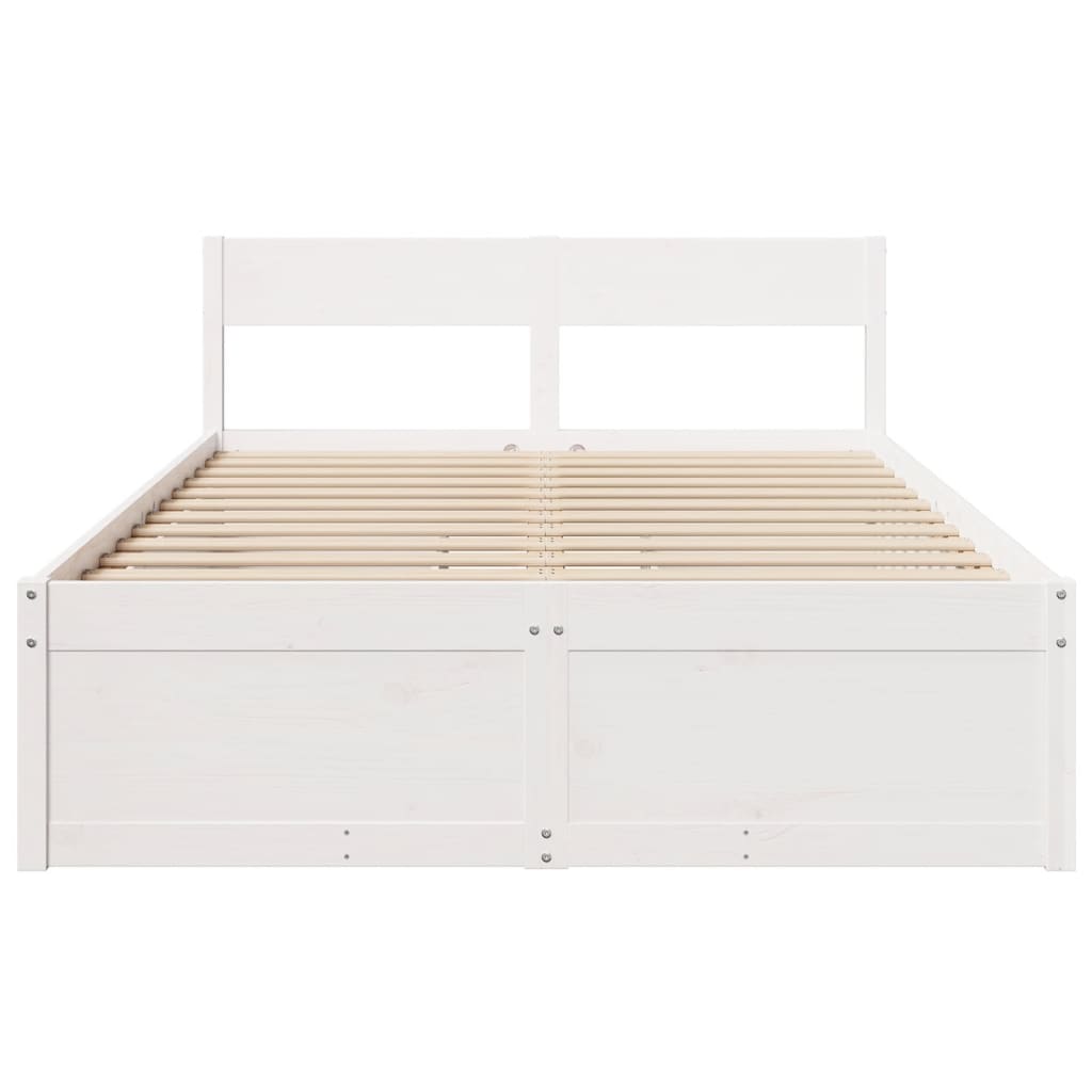 vidaXL Letto senza Materasso Bianco 120x190 cm Legno Massello di Pino