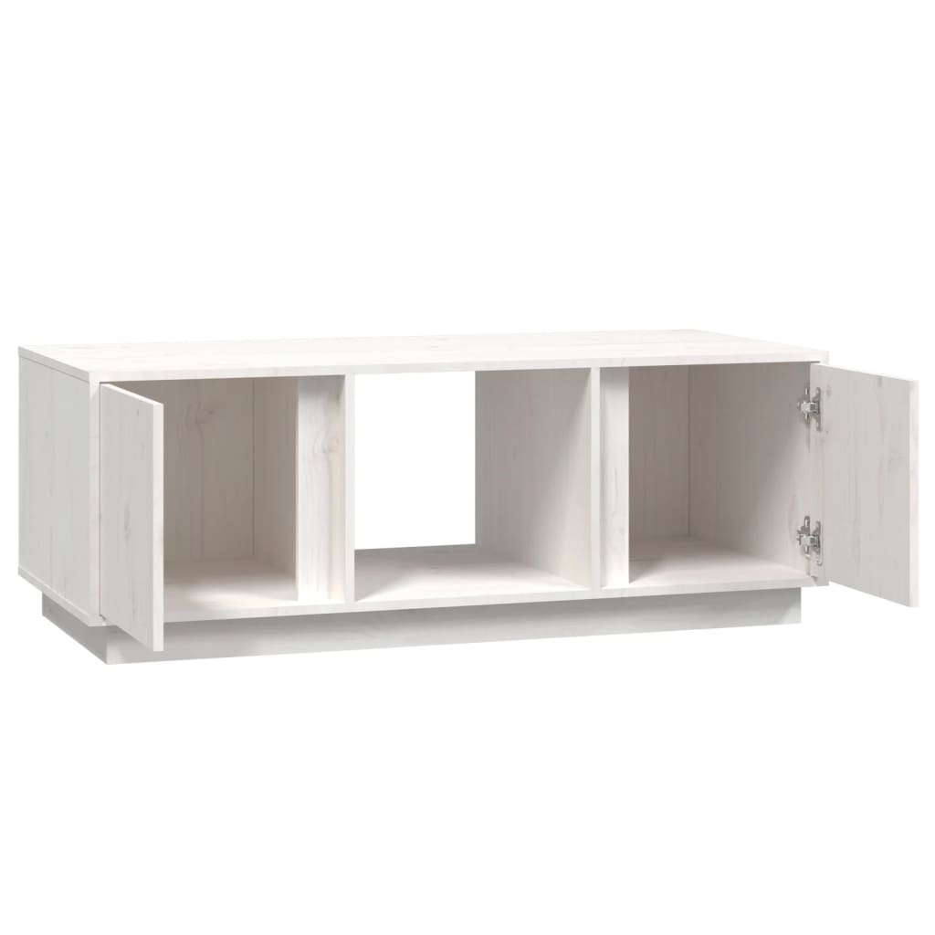 vidaXL Tavolino da Salotto Bianco 110x50x40 cm Legno Massello di Pino