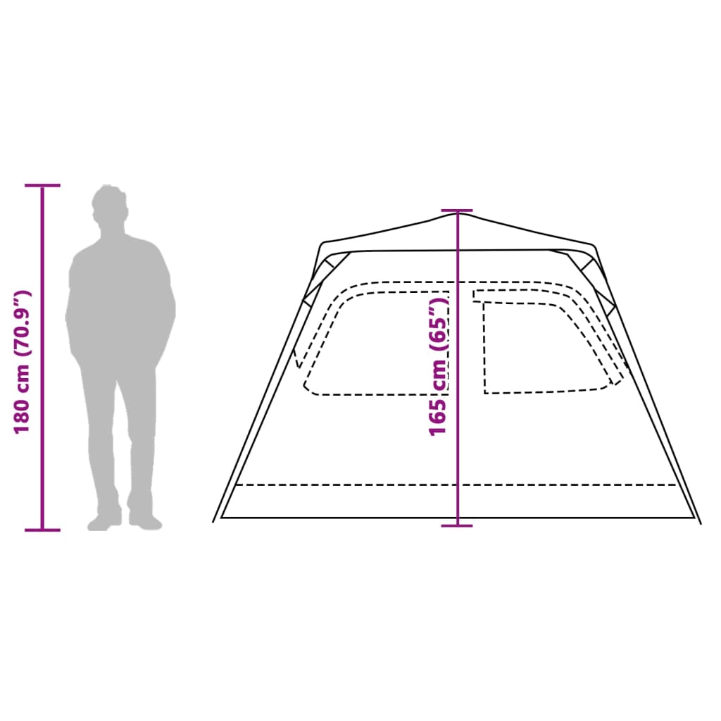 vidaXL Tenda a Cupola da Campeggio 4 Persone Verde a Rilascio Rapido