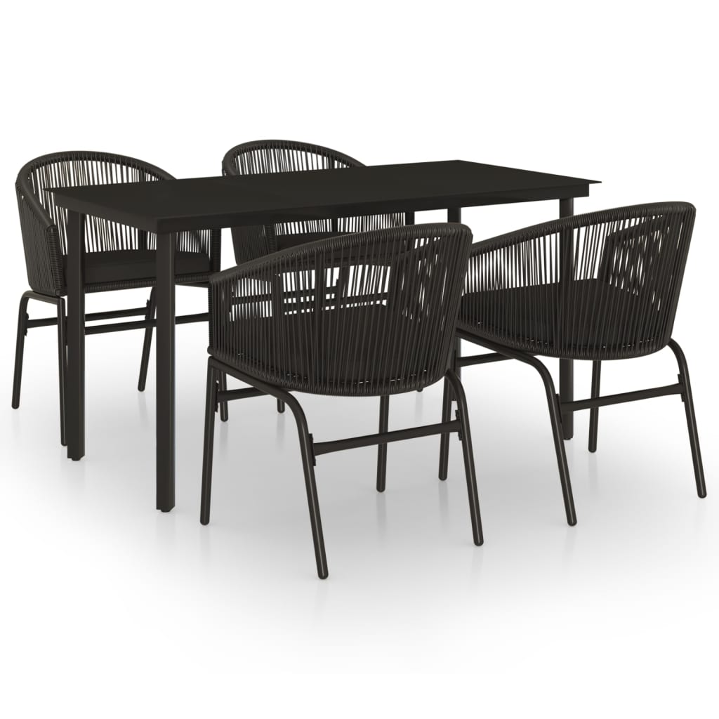 vidaXL Set da Pranzo per Giardino 5 pz Nero