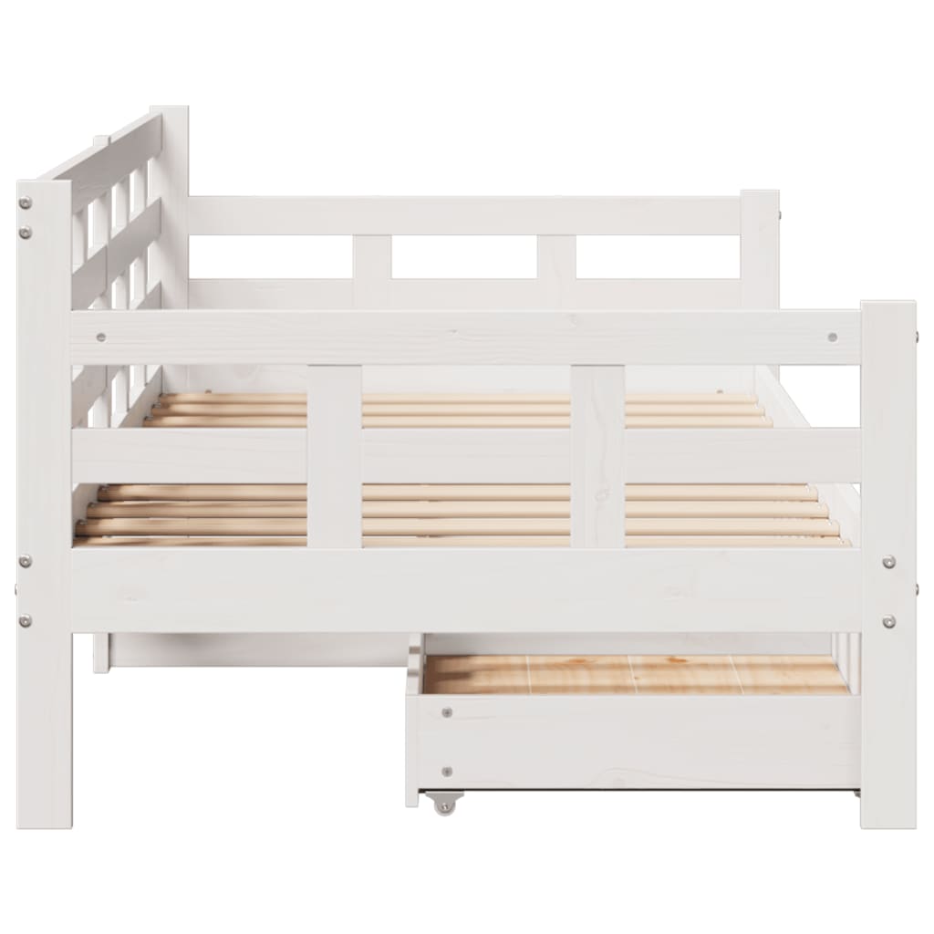 vidaXL Dormeuse con Cassetti Bianca 80x200 cm Legno Massello di Pino