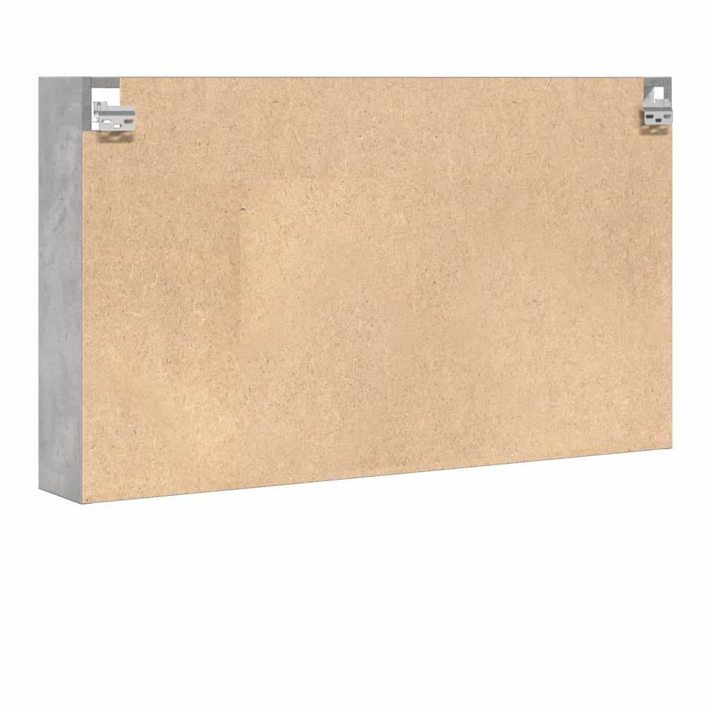 vidaXL Armadietto Vetrina Grigio Cemento 100x15x58cm Legno Multistrato