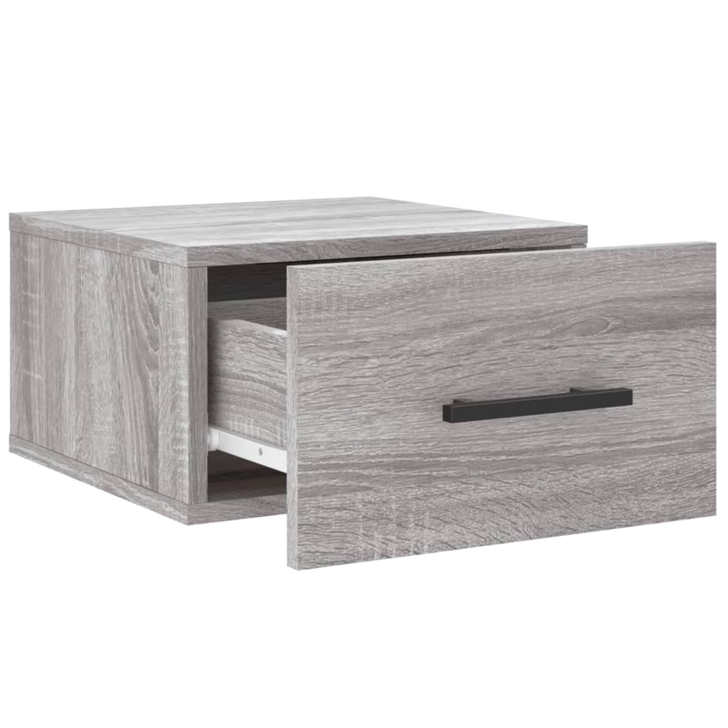 vidaXL Comodini a Muro 2 pz Grigio Sonoma 35x35x20 cm