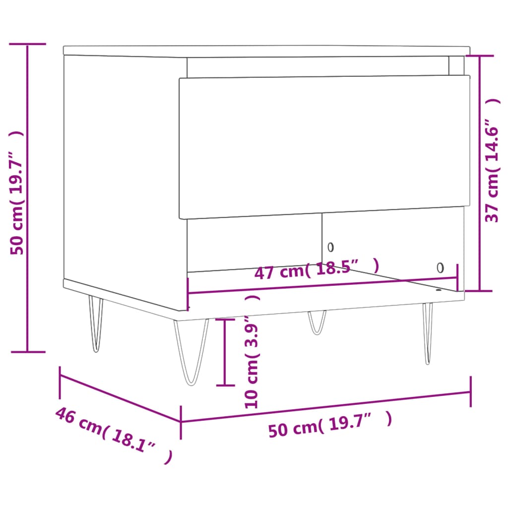 vidaXL Tavolini Salotto 2 pz Bianchi 50x46x50 cm in Legno Multistrato