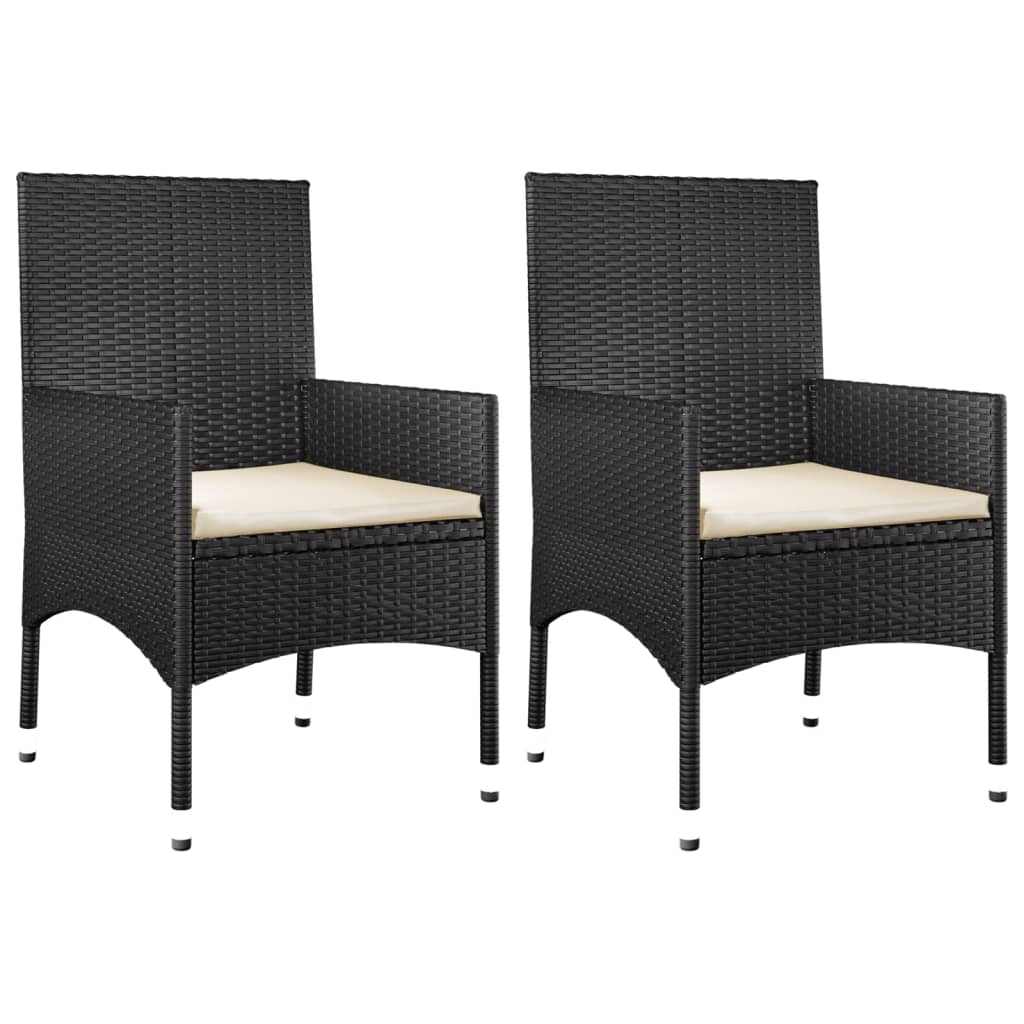 vidaXL Set Divani da Giardino 4 pz con Cuscini Nero in Polyrattan