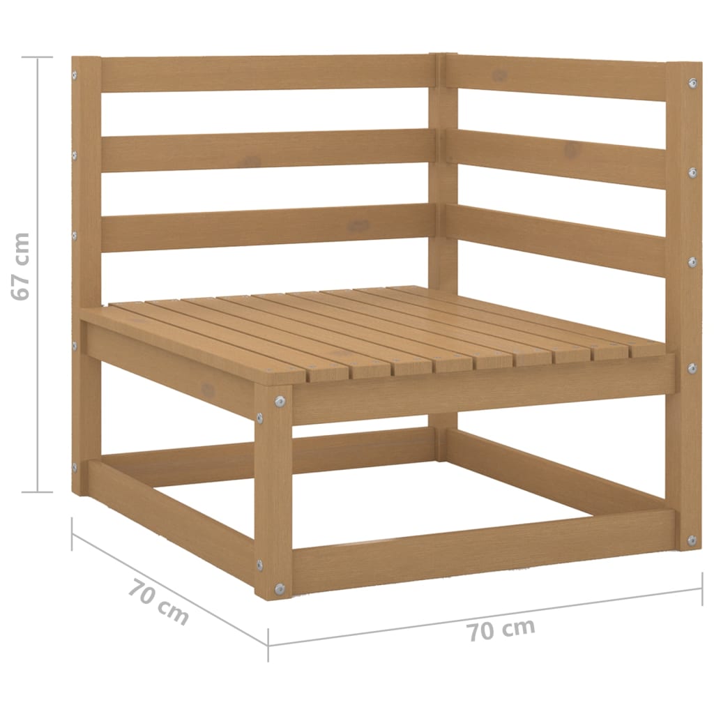 vidaXL Divano da Giardino 2 Posti Marrone Ambra Legno Massello di Pino